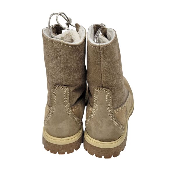 Timberland Women's size 8 Brown Leather Fleece Lace Up Waterproof Boots - Picture 5 of 8